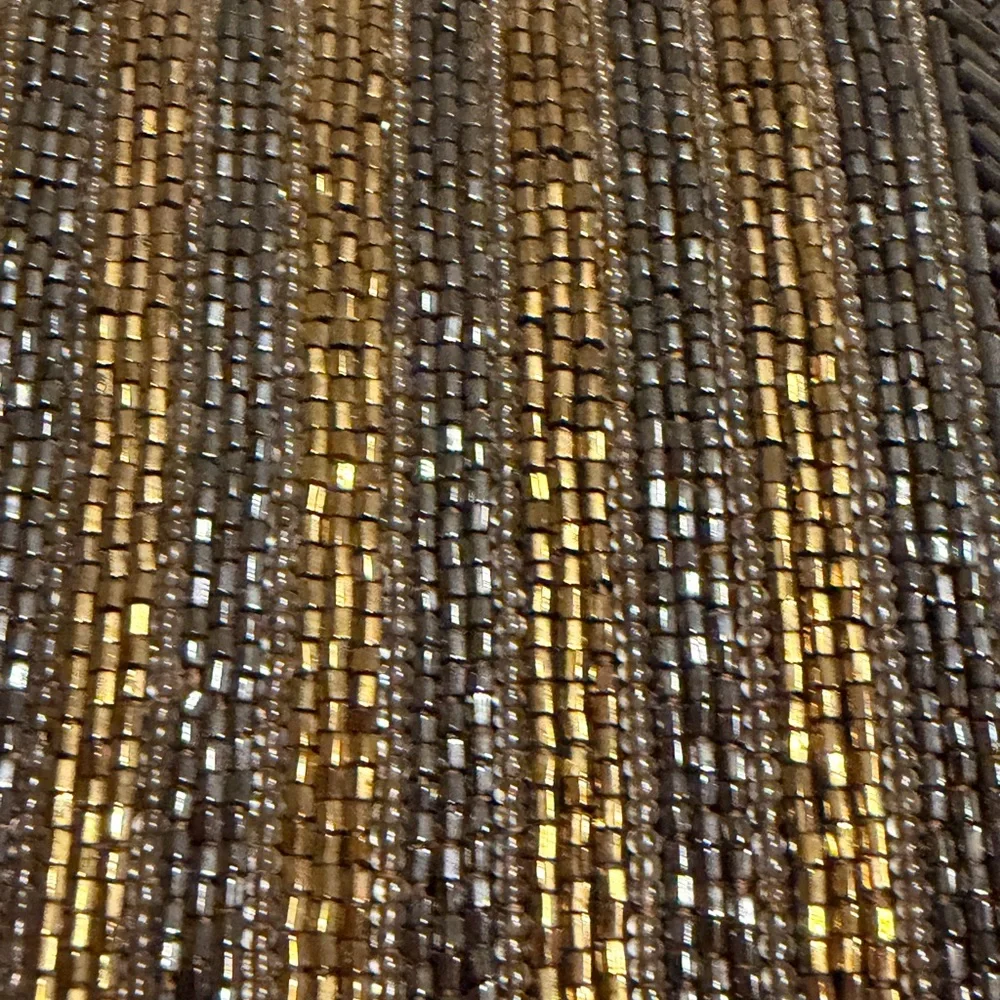 1950’s Vintage Delill beaded evening bag Gold Bronze& Silver Tone Original Tag